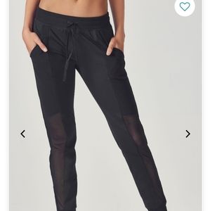 Fabletics mesh detail black joggers